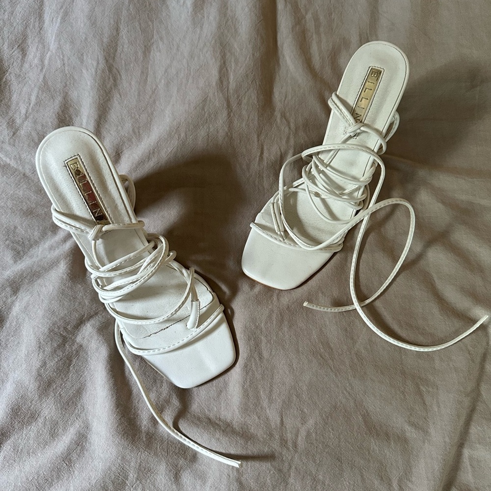 Billini Cream Strappy Heels